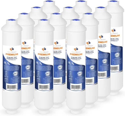 Miniatura 24 de Aquaboon Filtro de agua de carbón activado en línea T33 para refrigerador, máquina de hielo con conexión rápida para línea de agua de 1/4 compatible