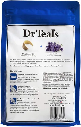 Miniatura 3 de Dr Teal's Epsom - Paquete combinado de baño de sal (6 libras en total), calma y duerme con lavanda y terapia de bienestar con romero y menta
