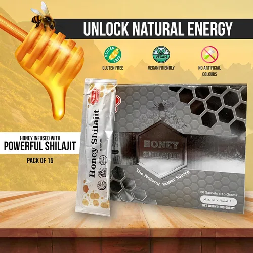 Miniatura 2 de Ashraf Naturals Honey Shilajit - Miel prémium mejora tu energía natural Shilajit mezcla con extractos de hierbas y soporte de vitalidad, 15 sobres x