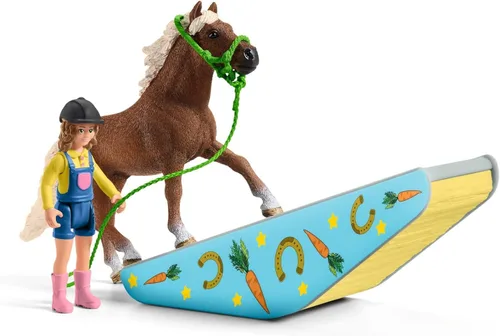 Miniatura 11 de Schleich Farm World - Juego de entrenamiento de agilidad de poni con caballo, entrenador y accesorios, juego de 41 piezas de poni, entrenador