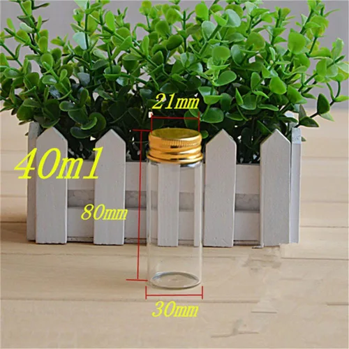 Miniatura 2 de Tarros de vidrio transparente de 1.4 fl oz con tapa de rosca de aluminio, botellas vacías tapas doradas, botellas de vidrio 12