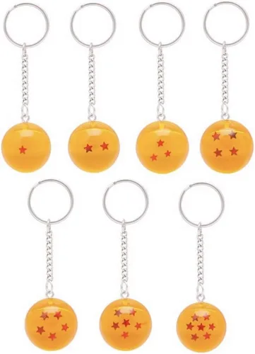 Miniatura 7 de Paquete de 7 llaveros acrílicos de Dragon Ball Star de 1.1 in de bola de juego de cristal de 7 estrellas de anime, coleccionables de anime, regalo