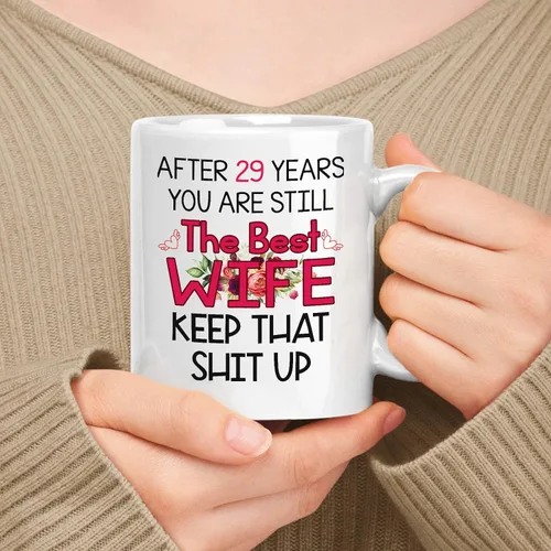 Miniatura 88 de Bonito regalo para esposa, 1 año de aniversario, 11 onzas, taza de cerámica blanca de 15 onzas, regalo de San Valentín, eres la mejor esposa después