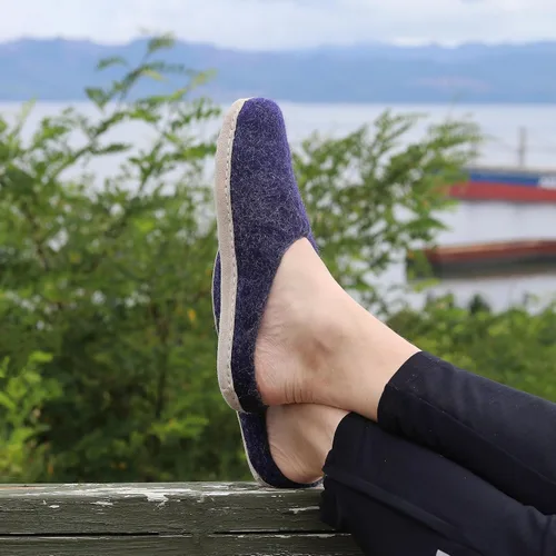 Miniatura 2 de Pantuflas tipo mule para hombre de lana merino de fieltro 'Astoria