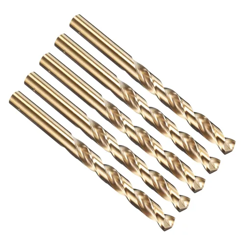 Miniatura 193 de PATIKIL Broca Jobber de 0.039 in, vástago recto M35 cobalto 5% acero de alta velocidad 135° acabado dorado para metal duro de acero inoxidable - 2