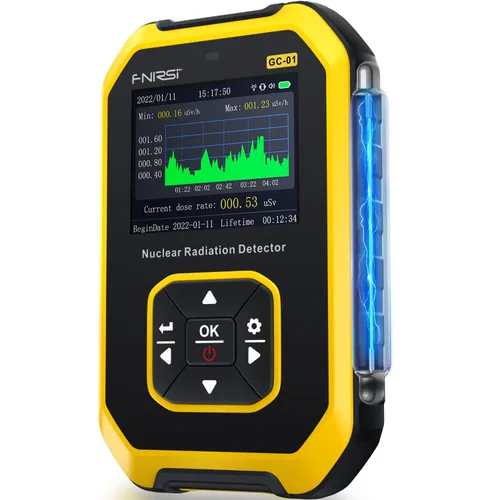 Contador Geiger Detector de Radiación Nuclear - Dosímetro de Radiación FNIRSI con Pantalla LCD, Monitor de Radiación Recargable Portátil de Mano