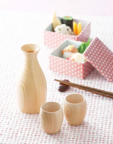 Miniatura 4 de EDOYA Hinoki - Juego de 2 tazas de madera para sake, fabricadas en Japón