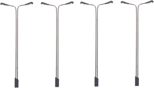 MECCANIXITY Modelo ferroviario LED farol lámparas poste luces blancas 1/75 escala 5.1 in 5.12 pulgadas 3V, paquete de 4