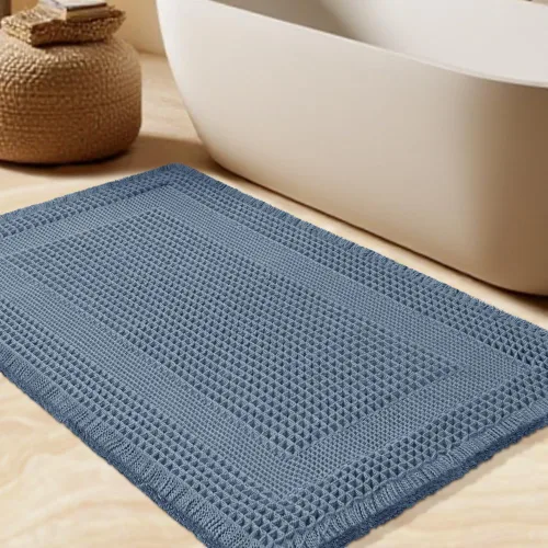 Miniatura 22 de Tapete de baño con diseño de gofre, moderno, bohemio, absorbente, antideslizante, ultrasuave, lavable a máquina, con letra de baño, dormitorio