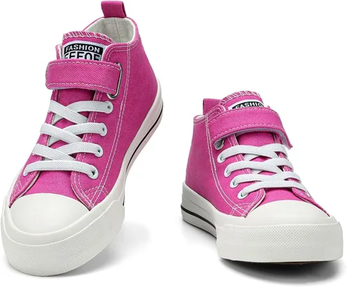 Miniatura 4 de Fefoe Kid Shoes for Boys Girls Canvas Lightweight Shoes Athletic Running Classic Adjustable Strap Sneakers