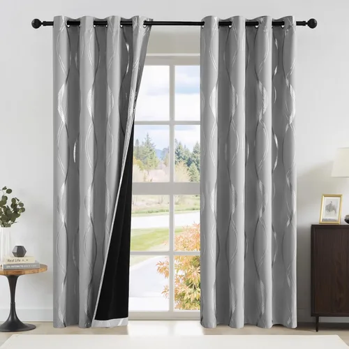Miniatura 121 de NICETOWN Paneles de Cortinas Opacas para Dormitorio - Tratamiento de Ventanas con Aislamiento Térmico, Ojales Sólidos, Cortinas Opacas con Diseño