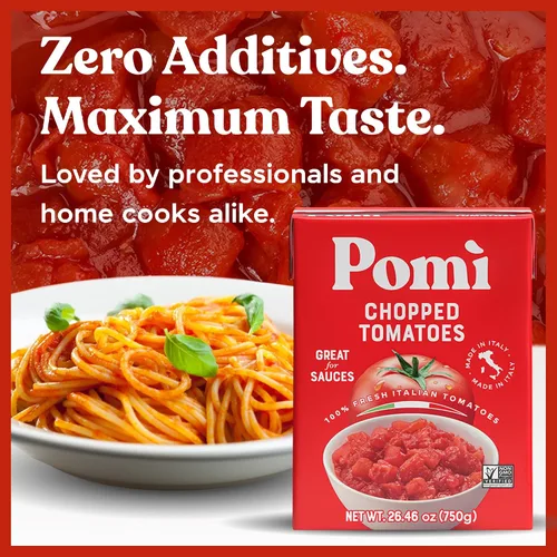Miniatura 4 de Pomì - Tomates picados sin OMG, sin gluten, sin BPA, tomates italianos 100% frescos para salsas, pasta y pizza, alternativa a tomates enlatados