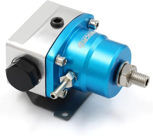 Miniatura 4 de Kit de regulador de presión de combustible EFI universal ajustable con manómetro de presión de combustible de 0-160 psi y kit de conectores de Azul
