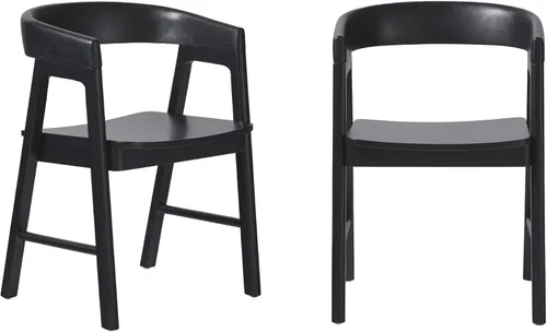 Miniatura 11 de Walker Edison Ezra - Silla de comedor moderna con respaldo curvado y tapicería Boucle, color negro (juego de 2)