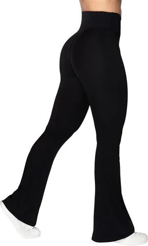Miniatura 3 de Sunzel Leggings acampanados, pantalones de yoga cruzados con control de abdomen, cintura alta y pierna ancha