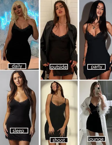 Miniatura 3 de Avidlove Lencería sexy para mujer, ropa de dormir, camisón, babydoll, lencería de algodón