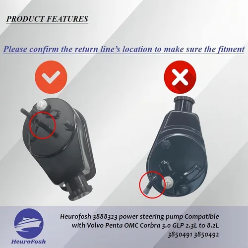 Miniatura 3 de 3888323 Bomba de dirección asistida Compatible con Penta OMC Corbra 3.0 GLP 2.3L a 8.2L 3850491 3850492