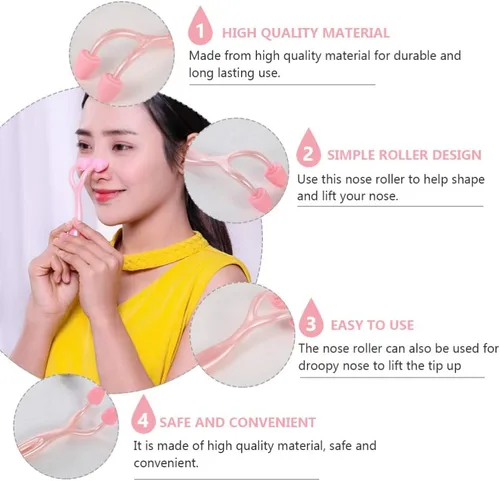Miniatura 6 de 2 unids masajeador de rodillo facial de silicona para enderezar la nariz corrector anti-envejecimiento piel apriete herramienta de belleza para spa