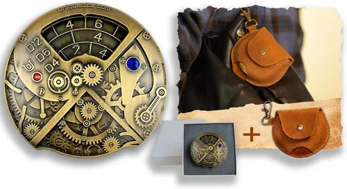 Miniatura 15 de UD - Juego de dados mecánicos de ruleta únicos DND Steampunk Dragones de metal D y D con dados TRPG DND 7 en 1 Spinner Metal D&D Juego de dados