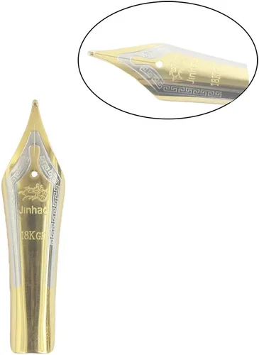 Miniatura 2 de Gullor 5 puntas de pluma estilográfica compatibles con Jinhao 159/450/750, dorado, punta mediana