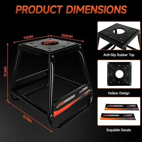 Miniatura 3 de JFG RACING Soporte de motocicleta desmontable para motocross, universal, antideslizante, mantenimiento para la mayoría de motocicletas, color negro
