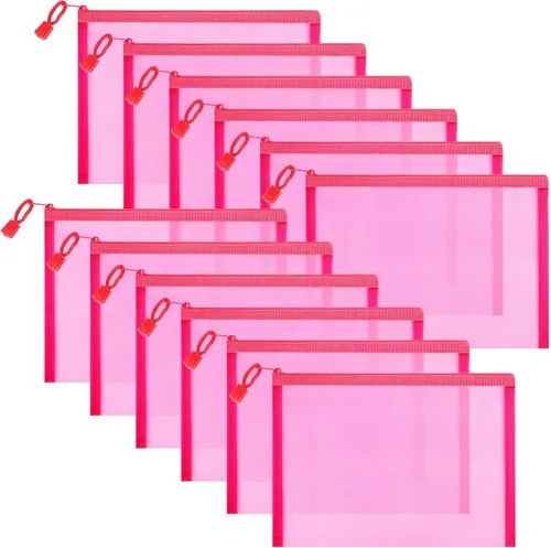 Miniatura 41 de 12 bolsas de malla de nailon con cremallera, bolsas de malla para cosméticos, bolsas de maquillaje, estuche de lápices, bolsas de viaje multiusos