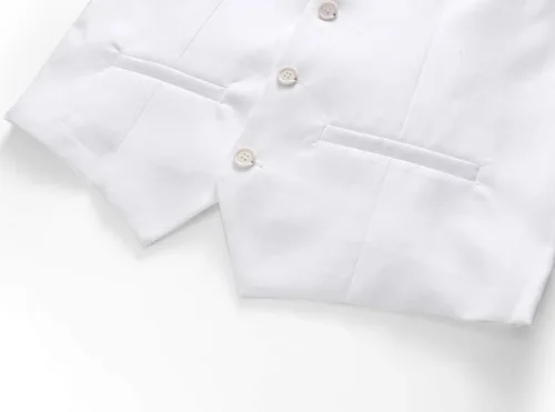 Miniatura 7 de UNINUKOO Chaleco de traje para hombre, ajustado, vestido formal, chaleco casual de cuatro botones, chaleco de traje de esmoquin