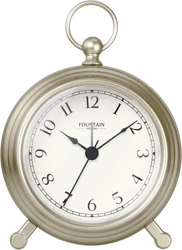Jensen - Reloj despertador analógico de bolsillo para dormitorio, silencioso, sin tictac, escritorio y estante para decoración de sala de estar,