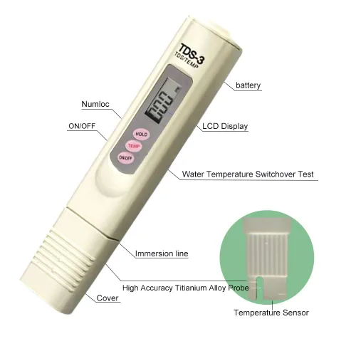Miniatura 2 de TDS - Medidor digital de calidad de agua - Pruebas rápidas y precisas para agua potable, piscina, acuario