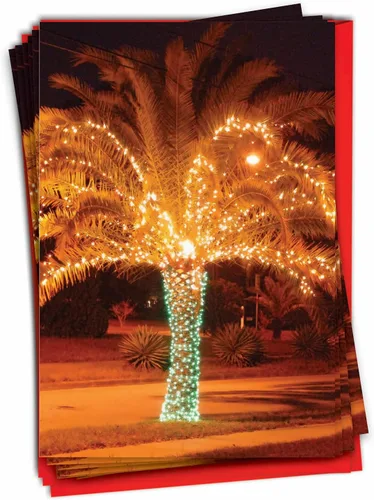 Miniatura 12 de The Best Card Company Paquete de 12 tarjetas de Navidad con sobres, humor navideño para hombres y mujeres (1 diseño, 12 tarjetas) – Playa tropical