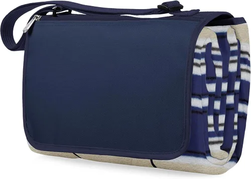 Miniatura 4 de PICNIC TIME Manta de picnic al aire libre, manta plegable de 59 x 51 pulgadas para playa y campamento con forro polar suave, parte inferior Azul