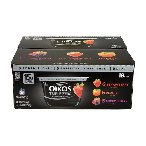 Miniatura 3 de OIKOS Triple Zero Variety Yogurt, 5.3 onzas, 18/paquete (01955)