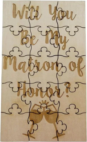 Miniatura 12 de Will You Be My Maid of Honor - Rompecabezas de madera de tilo de 15 piezas, para boda y fiesta nupcial