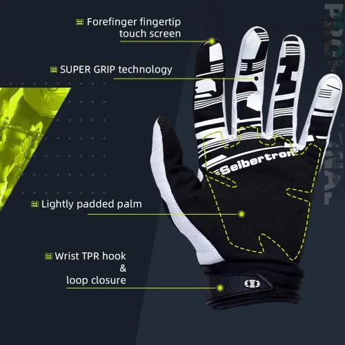 Miniatura 4 de Seibertron - Guantes unisex para bicicleta BMX MX ATV MTB, guantes para bicicleta de montaña, ciclismo, todoterreno/Dirt Bike, guantes de carretera