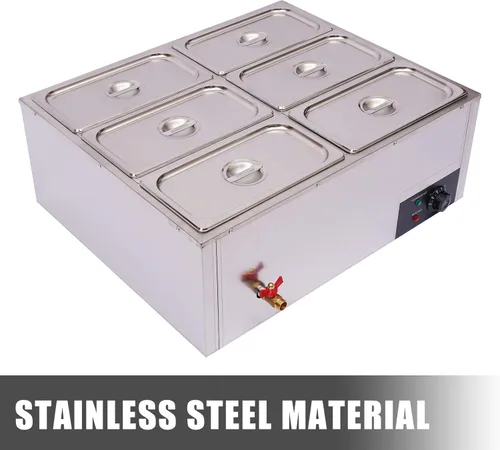 Miniatura 3 de Calentador de alimentos comercial de acero inoxidable calentador de sopa eléctrico de acero inoxidable caliente bien Bain Marie Calentador