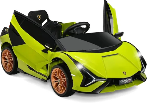 Miniatura 16 de OLAKIDS - Automóvil de paseo con licencia Lamborghini SIAN de 12 V para niños, vehículo eléctrico para niños pequeños con control remoto, juguete