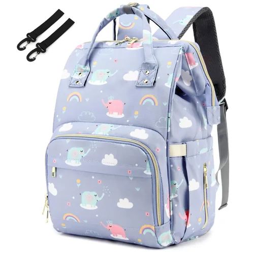 Miniatura 13 de Mochila de Pañales para Bebés Niñas, Mamá Bolsas Grandes Impermeables para Pañales para Mujeres (Mármol)