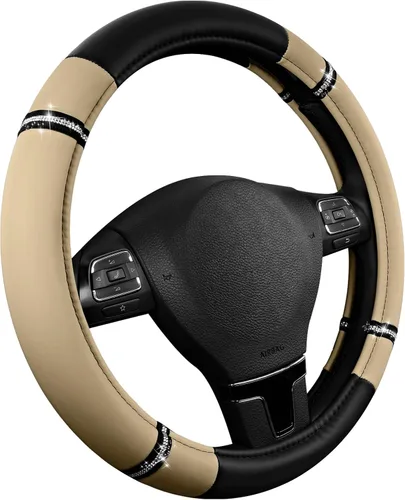 Miniatura 2 de Road Comfort - Funda de cuero antideslizante para volante de automóvil, ajuste universal para automóviles, camiones y SUV de 14.5 a 15 pulgadas