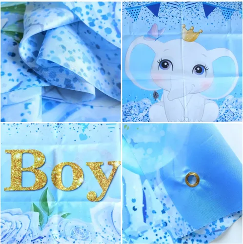 Miniatura 3 de Telón de fondo de baby shower con cartel de 118 x 19.6 pulgadas, cartel de porche de Oh Baby It's a Boy, cartel colgante de puerta de bienvenida