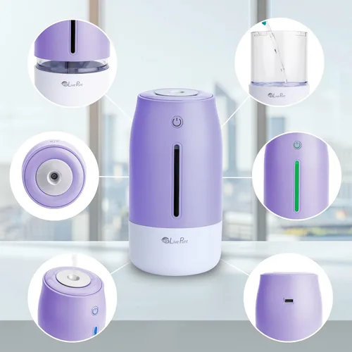 Miniatura 6 de LivePure Humidificadores de niebla fría para dormitorio. Humidificador pequeño para bebés, guardería, plantas, oficina. Humidificador ultrasónico