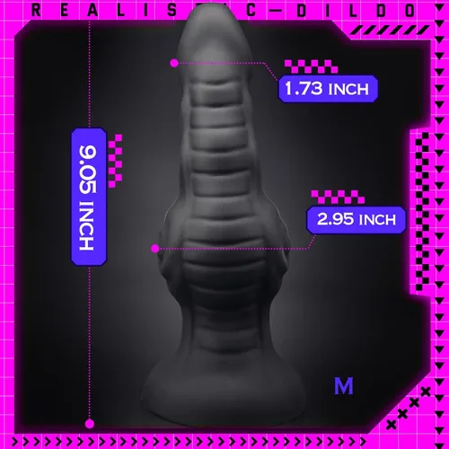 Miniatura 2 de MEBAULT Consolador realista de 9.05 pulgadas, consolador de punto G negro, silicona líquida, pene falso texturizado con fuerte ventosa, nudo grande