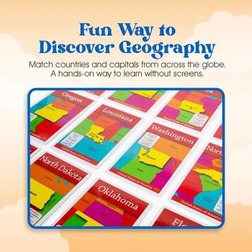 Miniatura 3 de GeoToys GeoBingo, USA Bingo para niños de 4 años en adelante, juego de geografía para el hogar, escuela o campamento, divertido juego educativo