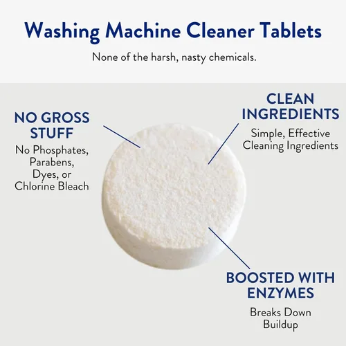 Miniatura 4 de THE CLEAN PEOPLE Limpiador de lavadora – Pastillas limpiadoras para lavadora para eliminar el olor, la suciedad y la acumulación de incrustaciones