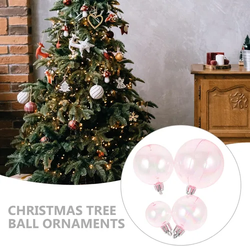 Miniatura 7 de Garneck Adornos de bolas de Navidad iridiscentes, rellenables, 40 bombillas de Navidad inastillables, bolas decorativas de plástico para decoración