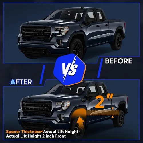 Miniatura 5 de ECCPP Kit de nivelación delantera de 2 pulgadas para Dodge 1994-2018 para Ram 1500 2500 3500 Espaciadores de resorte de elevación 2WD