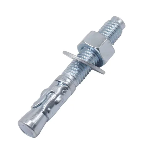 Anclajes de hormigón de 1/2, acero al carbono chapado en zinc, pernos de anclaje de cuña de 1/2 con arandela y tuerca, 1/2 pulgada de diámetro
