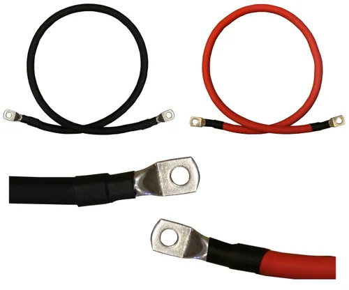 Miniatura 6 de Cables inversores de batería de cobre puro rojo + negro calibre 6 AWG, solares, RV, automóvil, barco de 12 pulgadas 3/8 + terminales de 5/16 pulgadas