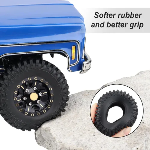 Miniatura 4 de HobbyPark Ruedas y neumáticos Beadlock de latón 1.0 para Traxxas TRX4M Piezas de actualización Axial SCX24 1/24 RC Crawler Reemplazo (paquete de 4)