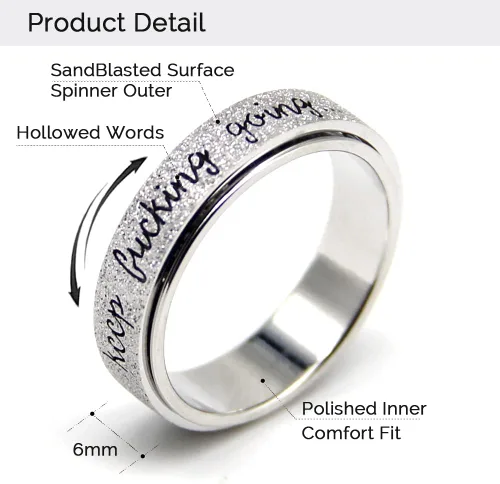 Miniatura 2 de Anillo Inicial Giratoria de Ansiedad para Mujeres Anillo de Ansiedad para Mujeres y Hombres Anillo de Pulgar para Hombres Anillo Giratoria de Plata