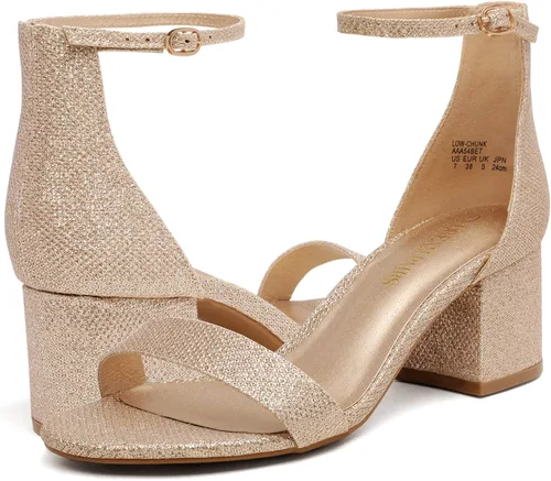 Miniatura 2 de DREAM PAIRS - Sandalias de tacón ancho y bajo para mujer